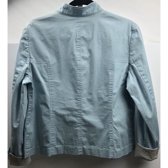 Norton Studio Jacket Women 10 Blue Zip Front Pockets Cotton Blend Lightweight - Picture 2 of 11